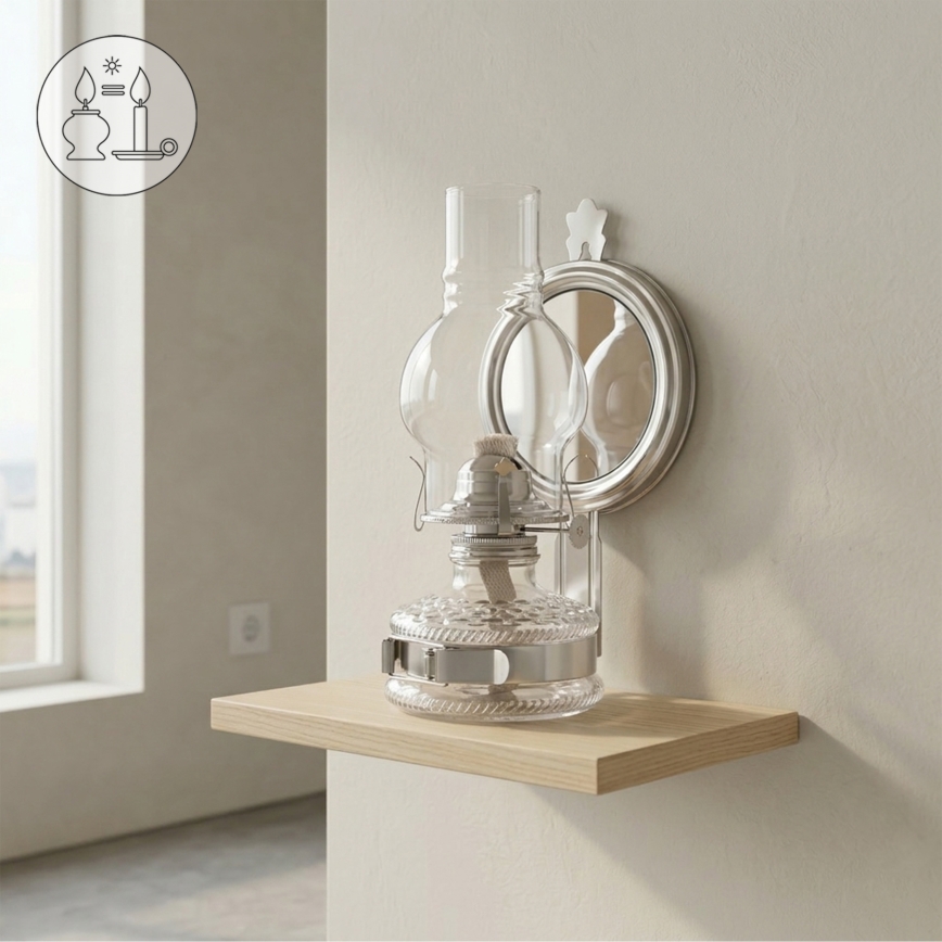 Brilagi - Lampa naftowa MERLIN, błyszczący chrom