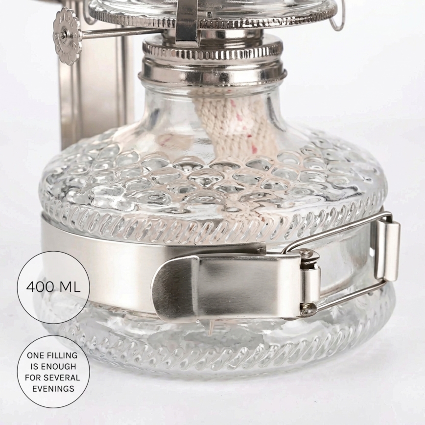 Brilagi - Lampa naftowa MERLIN, błyszczący chrom