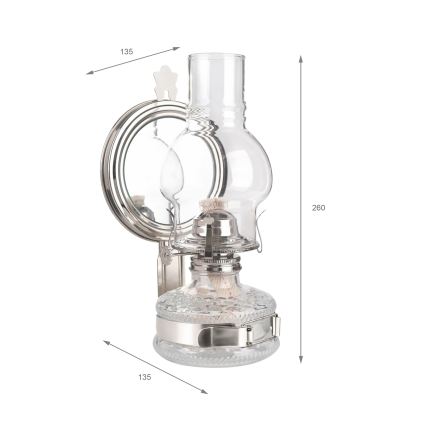 Brilagi - Lampa naftowa MERLIN, błyszczący chrom