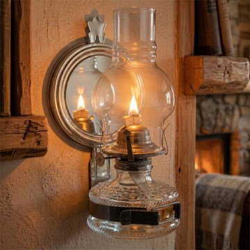 Brilagi - Lampa naftowa MERLIN czarny chrom