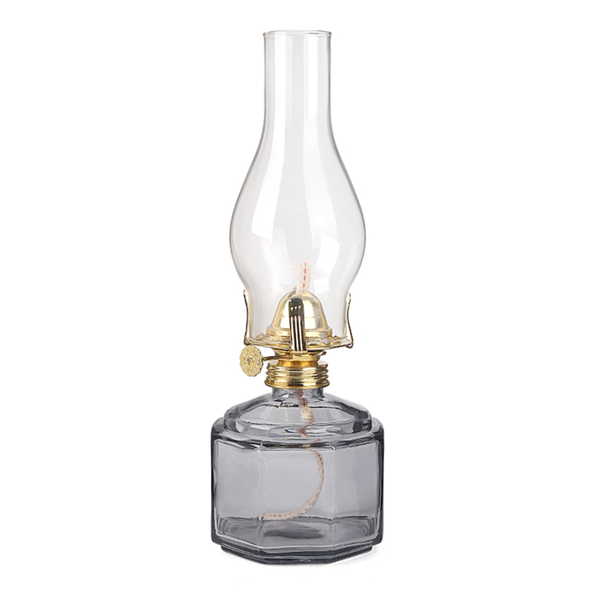 Brilagi - Lampa naftowa MERLIN dymna/szara