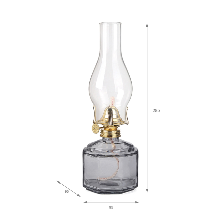 Brilagi - Lampa naftowa MERLIN dymna/szara