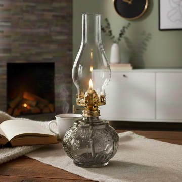 Brilagi - Lampa naftowa MERLIN dymowa/szara