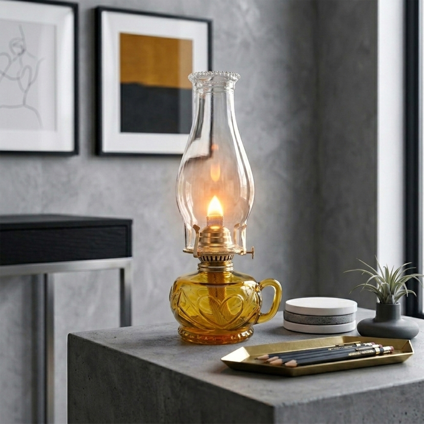BRILAGI - Lampa naftowa MERLIN pomarańczowa