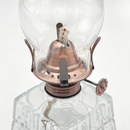Brilagi - Lampa naftowa MERLIN, przezroczysta/brązowa/patyna