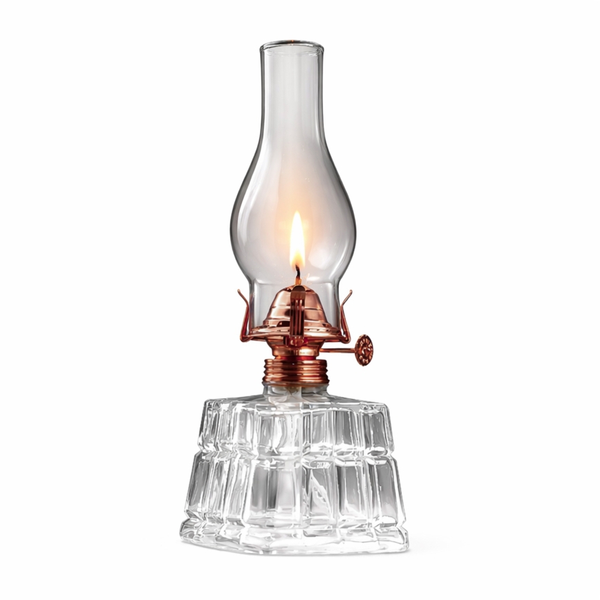 Brilagi - Lampa naftowa MERLIN, przezroczysta/brązowa/patyna