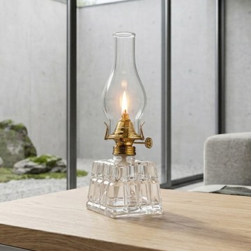 Brilagi - Lampa naftowa MERLIN przezroczysta/złota