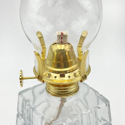Brilagi - Lampa naftowa MERLIN przezroczysta/złota