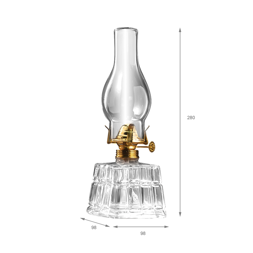 Brilagi - Lampa naftowa MERLIN przezroczysta/złota