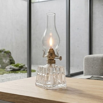 Brilagi - Lampa naftowa MERLIN przezroczysta/złota/patyna
