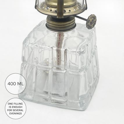 Brilagi - Lampa naftowa MERLIN przezroczysta/złota/patyna