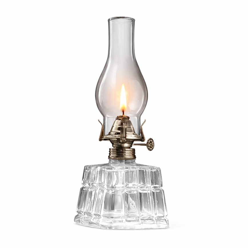 Brilagi - Lampa naftowa MERLIN przezroczysta/złota/patyna