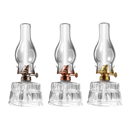 Brilagi - Lampa naftowa MERLIN przezroczysta/złota/patyna