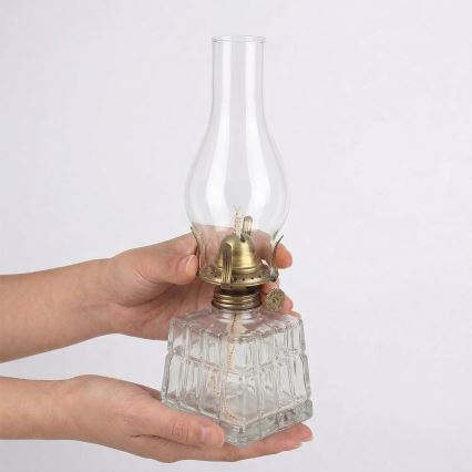 Brilagi - Lampa naftowa MERLIN przezroczysta/złota/patynowana