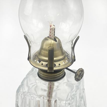 Brilagi - Lampa naftowa MERLIN przezroczysta/złota/patynowana
