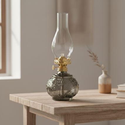 BRILAGI - Lampa naftowa MERLIN przydymiona/szara