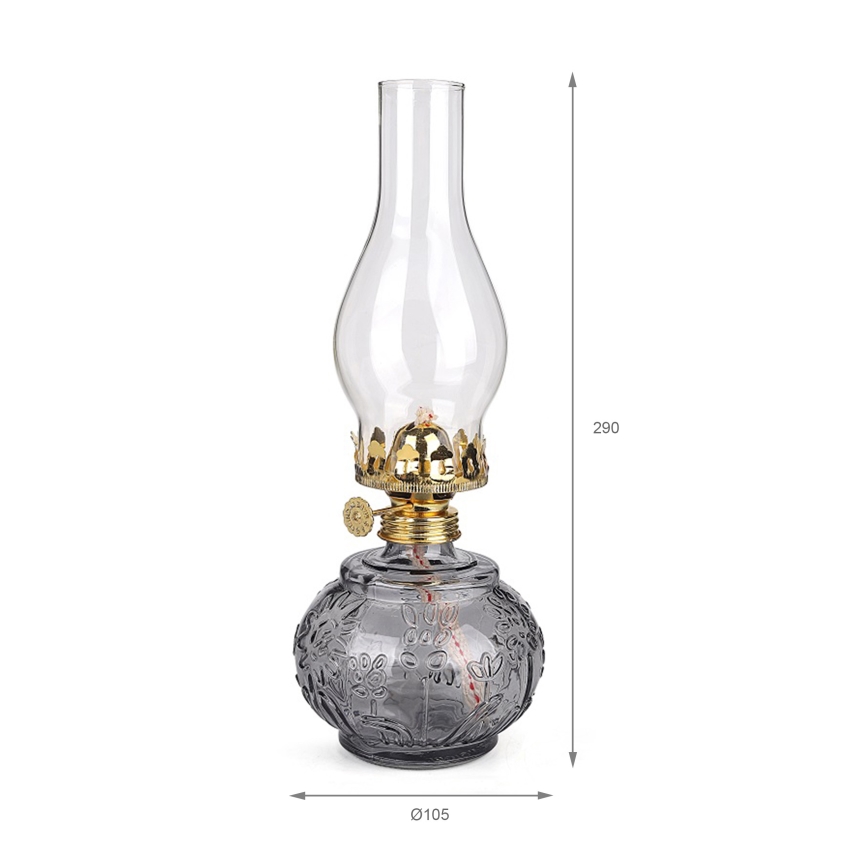 BRILAGI - Lampa naftowa MERLIN przydymiona/szara