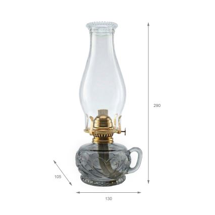 Brilagi - Lampa naftowa MERLIN przydymiona/szara