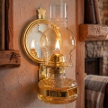 Brilagi - Lampa naftowa MERLIN z lustrem, błyszczące wykończenie w kolorze złotym