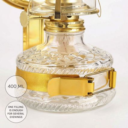 Brilagi - Lampa naftowa MERLIN z lustrem, w kolorze błyszczącego złota