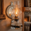 Brilagi - Lampa naftowa MERLIN z reflektorem, czarny chrom