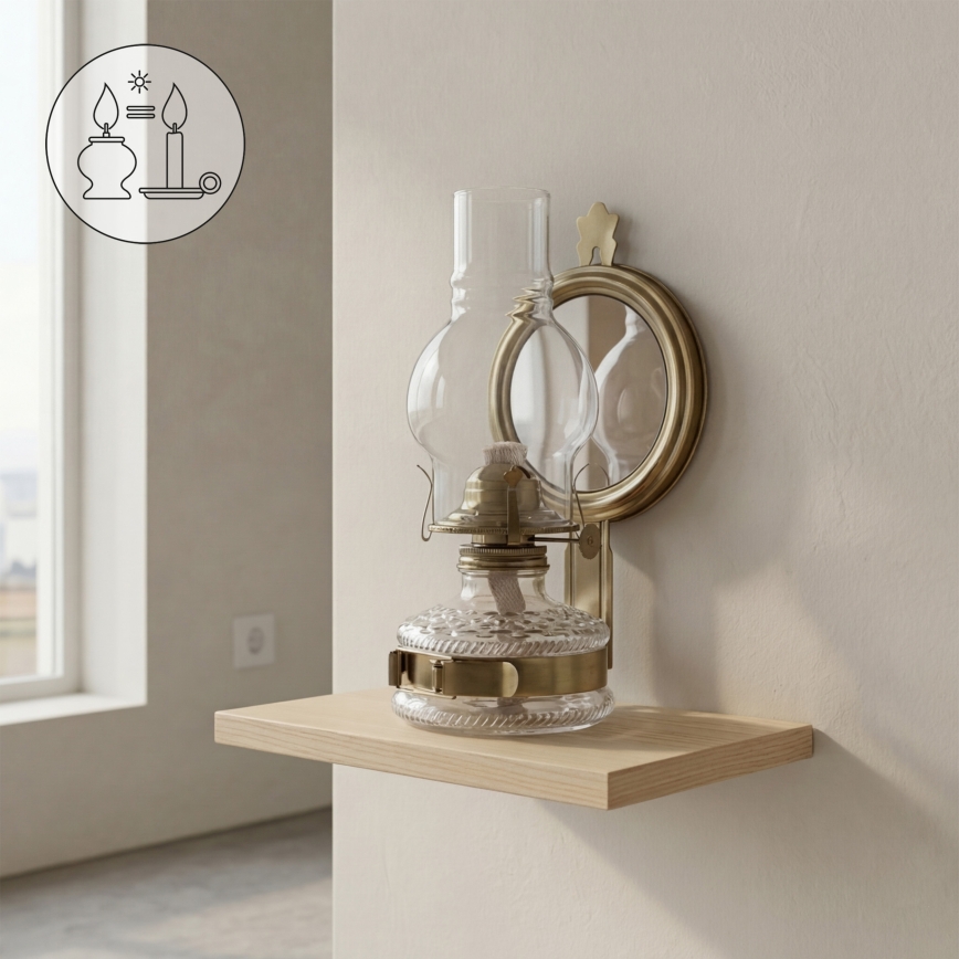 Brilagi - Lampa naftowa MERLIN złota/patina