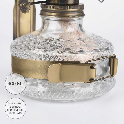 Brilagi - Lampa naftowa MERLIN złota/patina