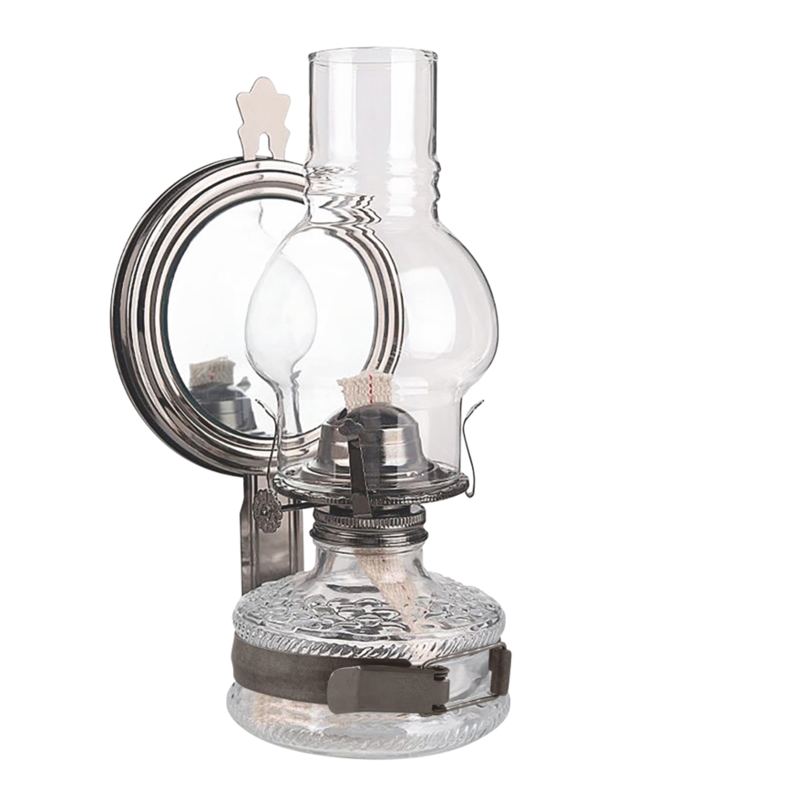 Brilagi - Lampa naftowa z lustrem MERLIN czarny chrom