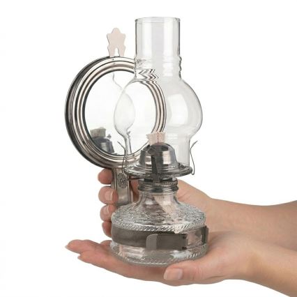 Brilagi - Lampa naftowa z lustrem MERLIN czarny chrom