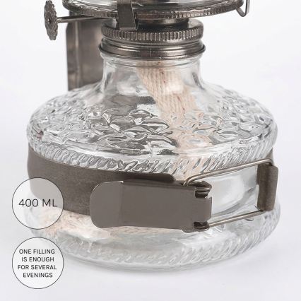 Brilagi - Lampa naftowa z lustrem MERLIN czarny chrom