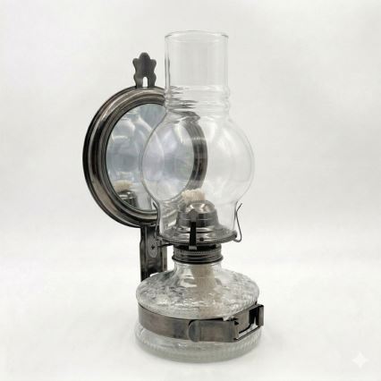 Brilagi - Lampa naftowa z lustrem MERLIN czarny chrom
