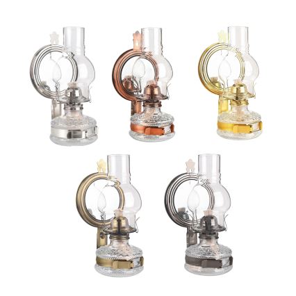 Brilagi - Lampa naftowa z lustrem MERLIN czarny chrom