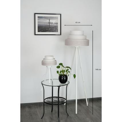 Brilagi - Lampa podłogowa ALASKA LUNETA 1xE27/15W/230V szare/kremowy