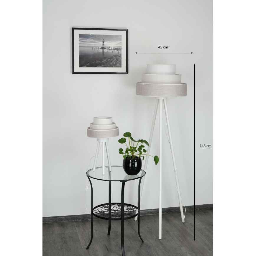 Brilagi - Lampa podłogowa ALASKA LUNETA 1xE27/15W/230V szare/kremowy