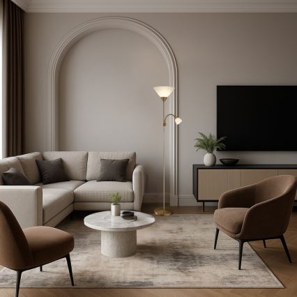 Brilagi - Lampa podłogowa ARIANA 1xE27/100W/230V + 1xE14/25W złota