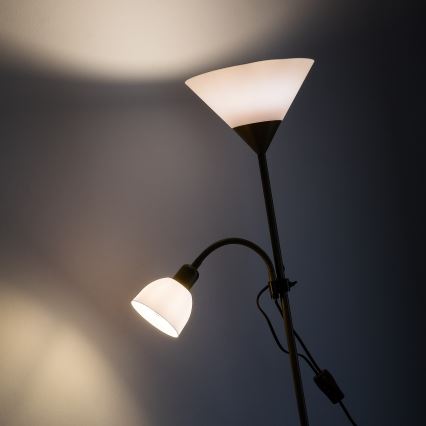 Brilagi - Lampa podłogowa ARIANA 1xE27/100W/230V + 1xE14/25W złota