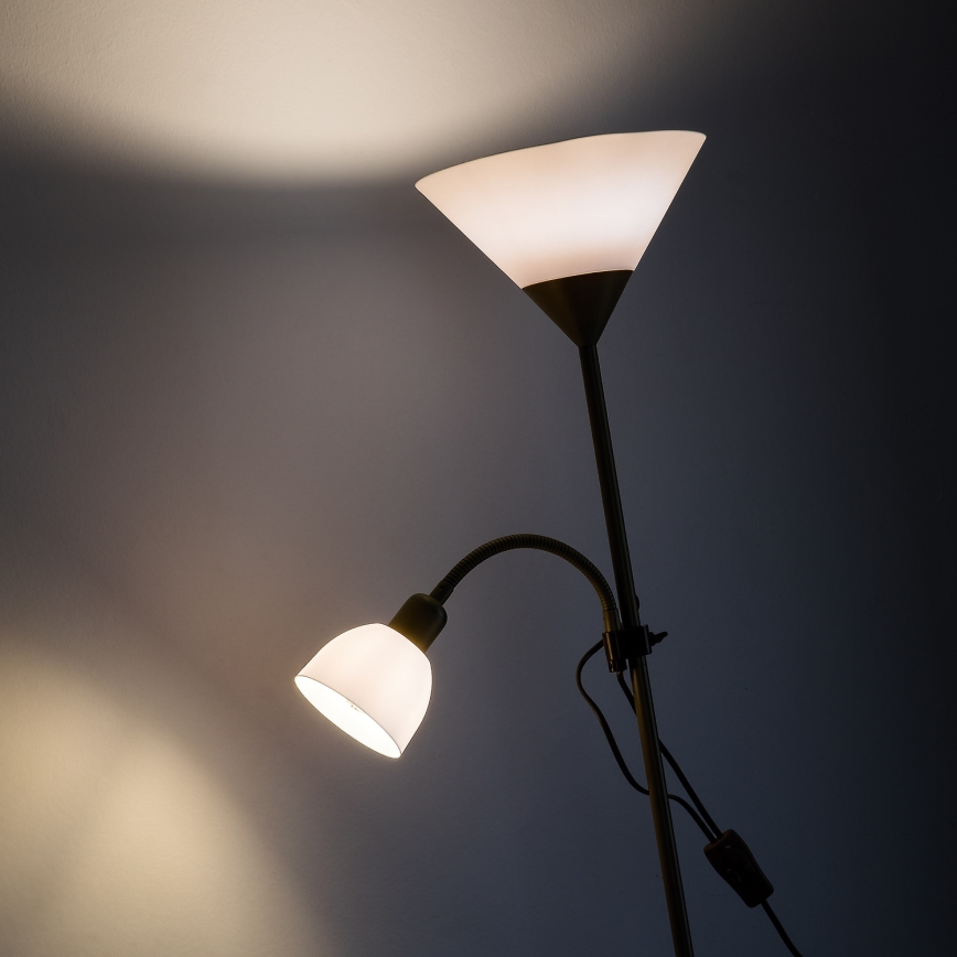 Brilagi - Lampa podłogowa ARIANA 1xE27/100W/230V + 1xE14/25W złota