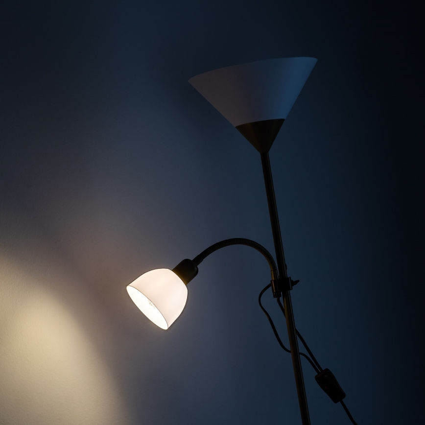 Brilagi - Lampa podłogowa ARIANA 1xE27/100W/230V + 1xE14/25W złota