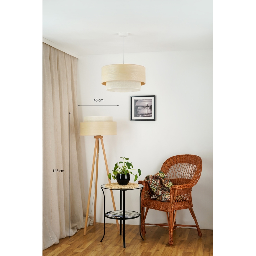Brilagi - Lampa podłogowa ARIZONA BOHO 1xE27/15W/230V beżowa