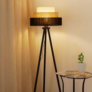 Brilagi - Lampa podłogowa ASPEN LUNETA 1xE27/15W/230V czarna/beżowa/kremowa