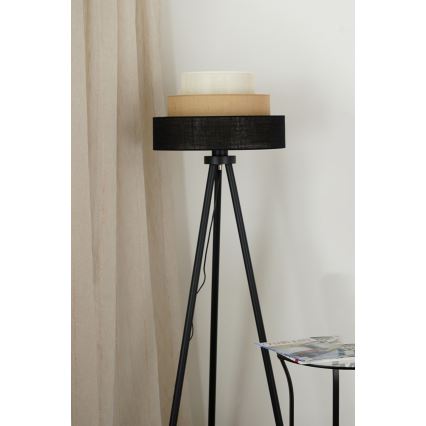Brilagi - Lampa podłogowa ASPEN LUNETA 1xE27/15W/230V czarna/beżowa/kremowa