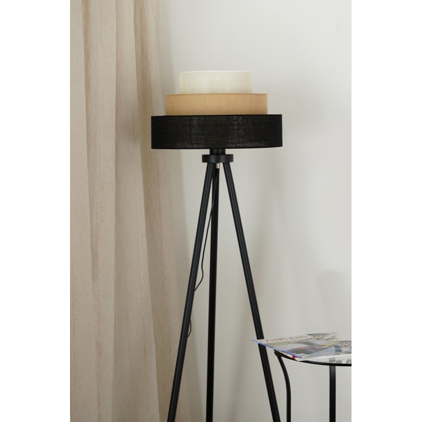 Brilagi - Lampa podłogowa ASPEN LUNETA 1xE27/15W/230V czarna/beżowa/kremowa