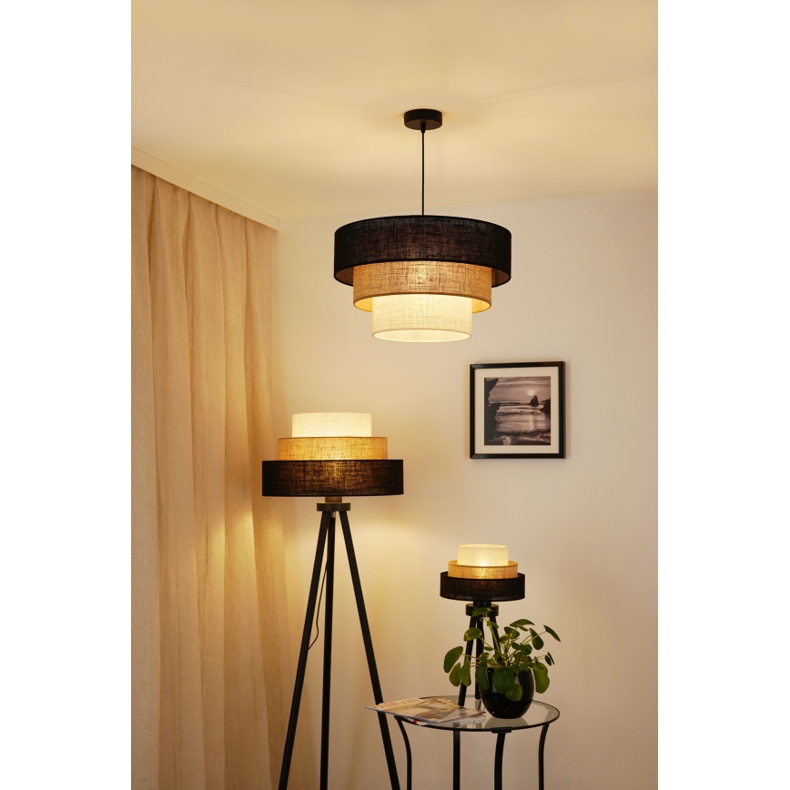 Brilagi - Lampa podłogowa ASPEN LUNETA 1xE27/15W/230V czarna/beżowa/kremowa