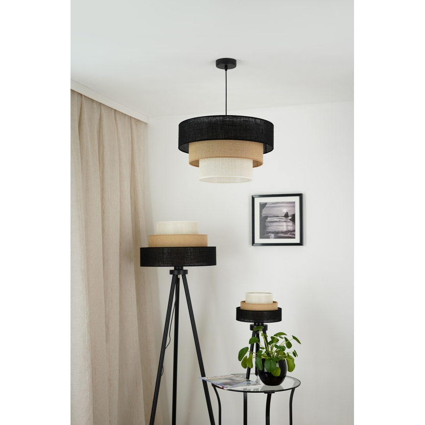 Brilagi - Lampa podłogowa ASPEN LUNETA 1xE27/15W/230V czarna/beżowa/kremowa