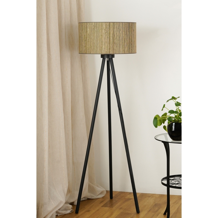 Brilagi - Lampa podłogowa BOSTON ROLLER 1xE27/15W/230V słoma brązowy/złoty