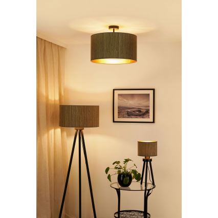 Brilagi - Lampa podłogowa BOSTON ROLLER 1xE27/15W/230V słoma brązowy/złoty