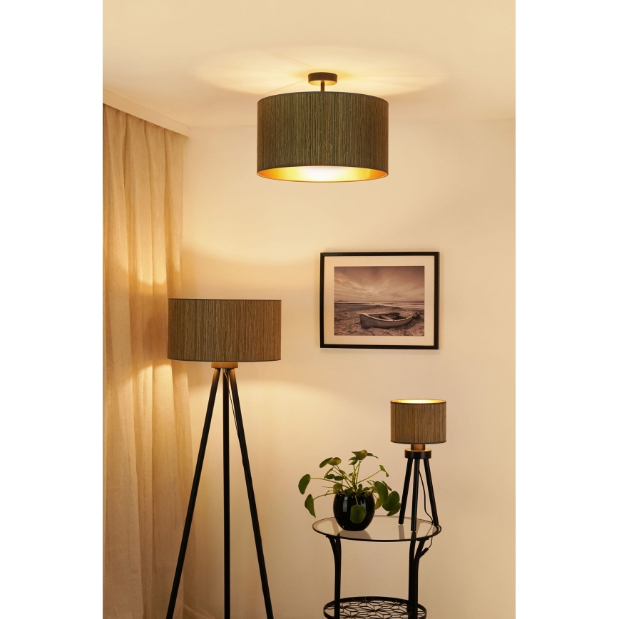 Brilagi - Lampa podłogowa BOSTON ROLLER 1xE27/15W/230V słoma brązowy/złoty