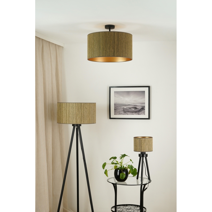 Brilagi - Lampa podłogowa BOSTON ROLLER 1xE27/15W/230V słoma brązowy/złoty