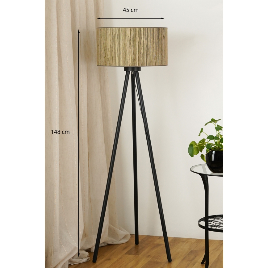 Brilagi - Lampa podłogowa BOSTON ROLLER 1xE27/15W/230V słoma brązowy/złoty