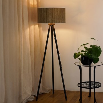 Brilagi - Lampa podłogowa BOSTON ROLLER 1xE27/15W/230V słoma brązowy/złoty